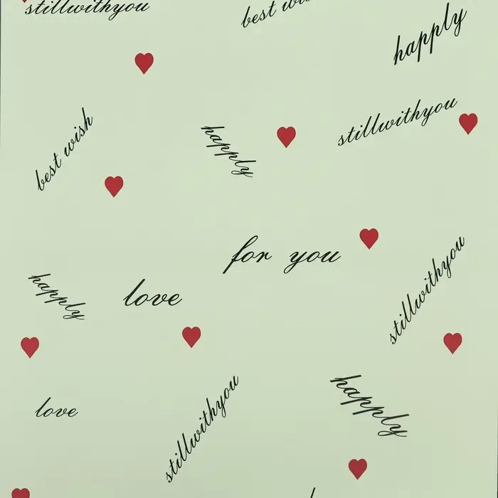 Пленка для цветов матовая, &laquo;Пожелания&raquo;, 58&times;58 см, зелёный