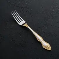 Вилка столовая &laquo;Тройка&raquo;, h=19,5 см, толщина 2 мм, локальное нитрид-титановое покрытие