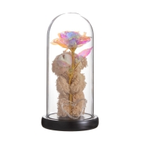 Ночник колба &laquo;Мишка с цветком&raquo; LED белый 3хААА 10,5х10,5х22см