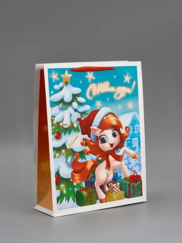 Пакет ламинированный подарочный &laquo;С Новым годом&raquo;, L 31&times;40&times;11.5 см