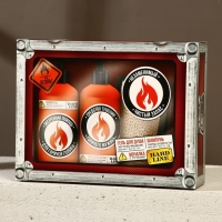 Подарочный набор косметики &laquo;Незаменимый чистый запас&raquo;, гель для душа, шампунь для волос, 2 х 300 мл и мочалка для тела, HARD LINE