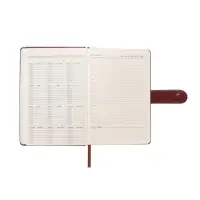 Ежедневник недатированный формат А5, с хлястиком, 112л, линия, пвх, Классика Коричневый