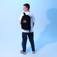 Рюкзак школьный текстильный &laquo;Горы&raquo;, 46х30х10 см, вертикальный карман, цвет чёрный