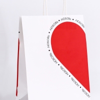 Пакет подарочный крафт "Любовь" 26 х 11 х 32 См