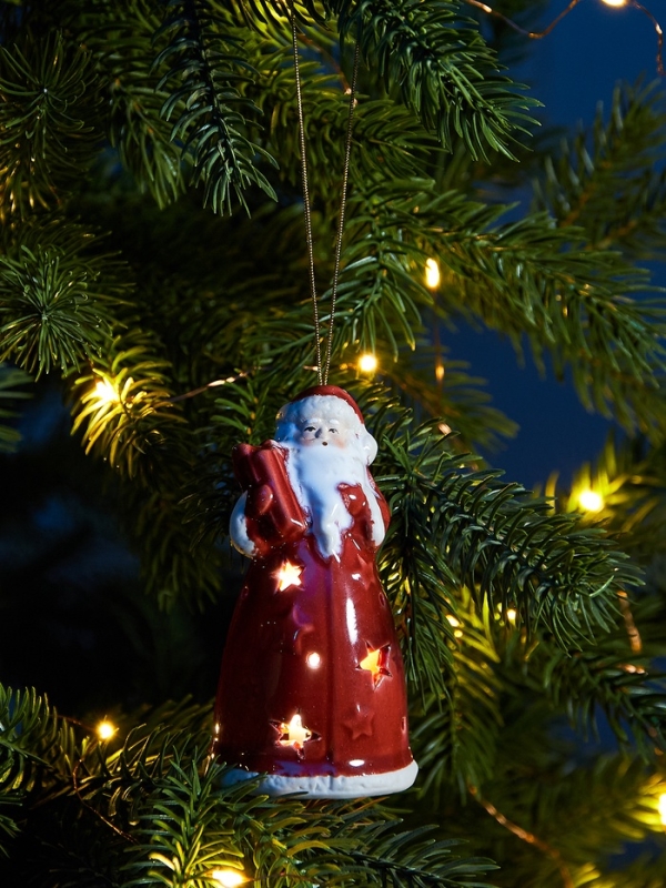 Светодиодная подвеска "Дед Мороз" 9.6х5.1х5.1, 1 LED, LR44x3(в компл.), Т/БЕЛЫЙ