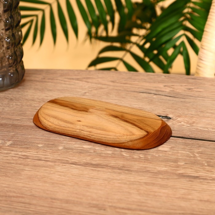 Блюдо 20х10х2 см, тиковое дерево