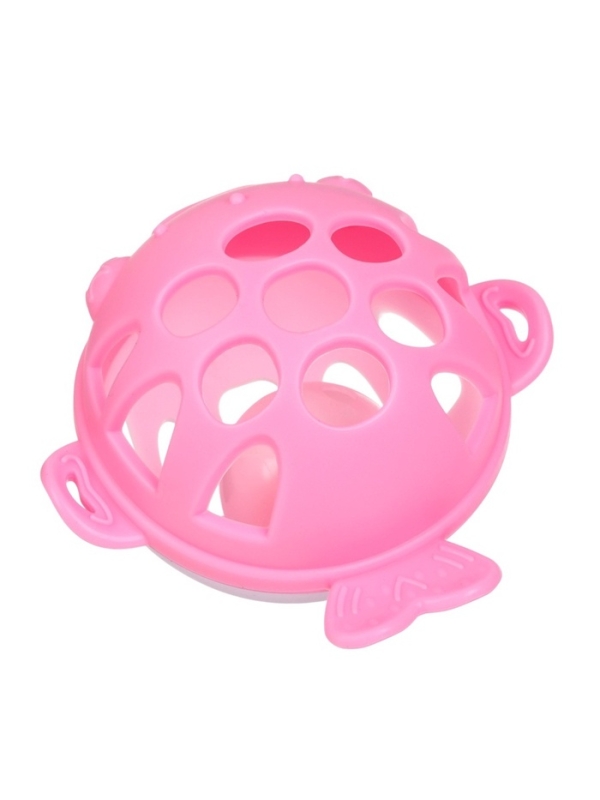 Прорезыватель силиконовый для зубов с погремушкой Крошка Я &laquo;Рыбка&raquo;, в кейсе, розовый