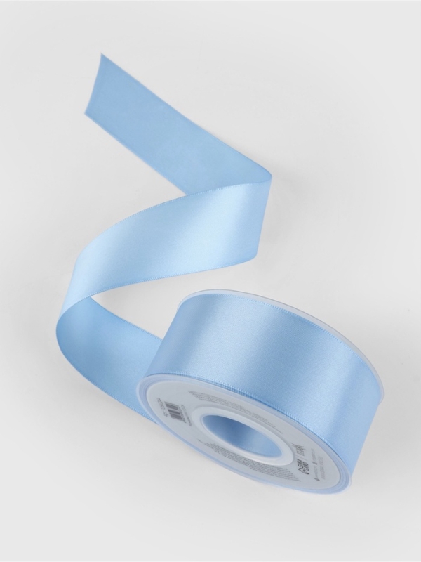 Лента атласная двухсторонняя №332 38мм*25&plusmn;1м небесно-голубой TR