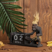 Сувенир дерево календарь "Абориген" 14х20х8 см  МИКС