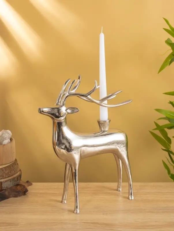 Подсвечник "Олень" 26,5х8,5х34,5 см, алюминий