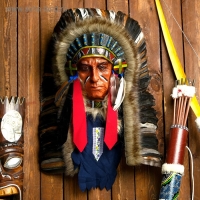 Панно "Индеец Лиуону" 40х15х60 см, МИКС