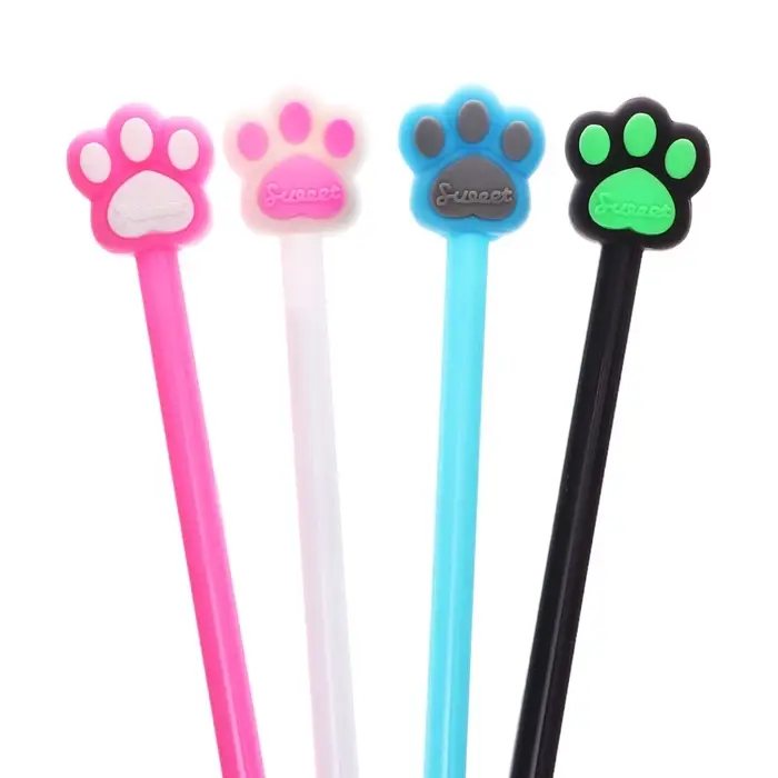 Ручка гелевая-прикол, синий стержень, Кошачьи лапки МИКС