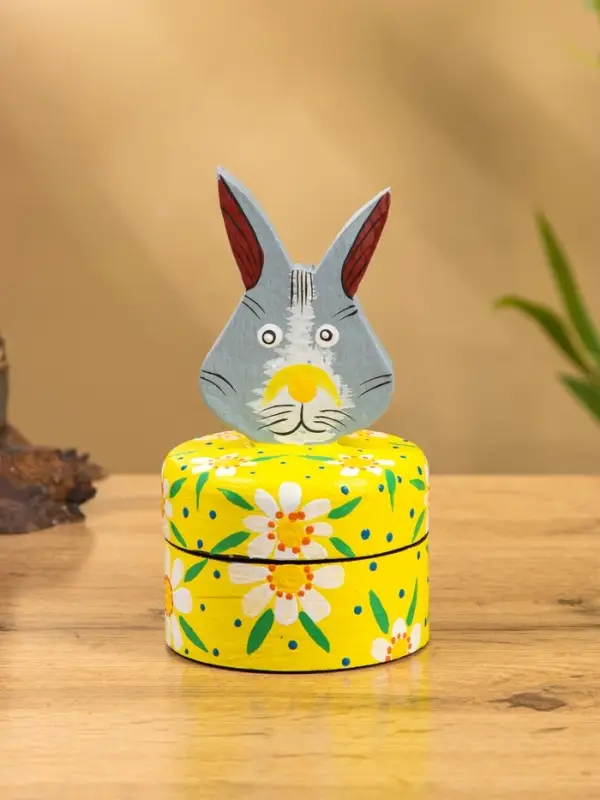 Шкатулка "Заяц" дерево 9х9х16 см