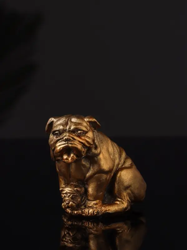 Набор статуэток "Гости, кошка и собака" 7 см, бронза