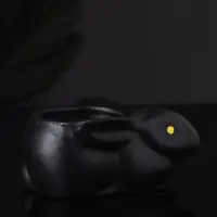 Подсвечник "Заяц" 9х6х4 см, черный