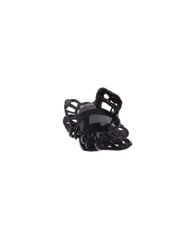 Крабик для волос &laquo;Чёрный ажур&raquo;, ореол сердца, 2.5 см