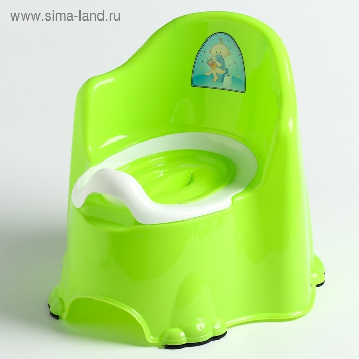 Горшок детский антискользящий &laquo;Комфорт&raquo; с крышкой, съёмная чаша, цвет салатовый