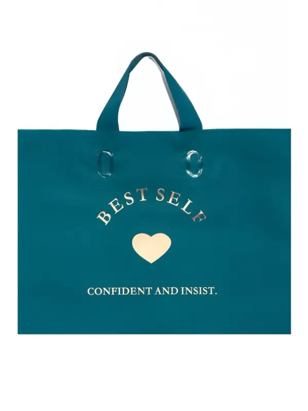 Пакет с петлевой ручкой синий 34 х 25 х 8 см  80 мкм