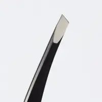 Пинцет скошенный, узкий 9 см, чёрный