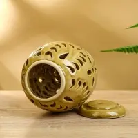 Аромалампа с крышкой &laquo;Вазочка&raquo;, 9&times;9&times;12 см, керамика, чёрно-коричневая