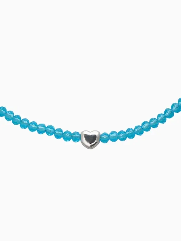 Чокер из бисера &laquo;Хрусталь&raquo;, сердце, голубой в серебре, 37 см + 5 см доп, цепочка