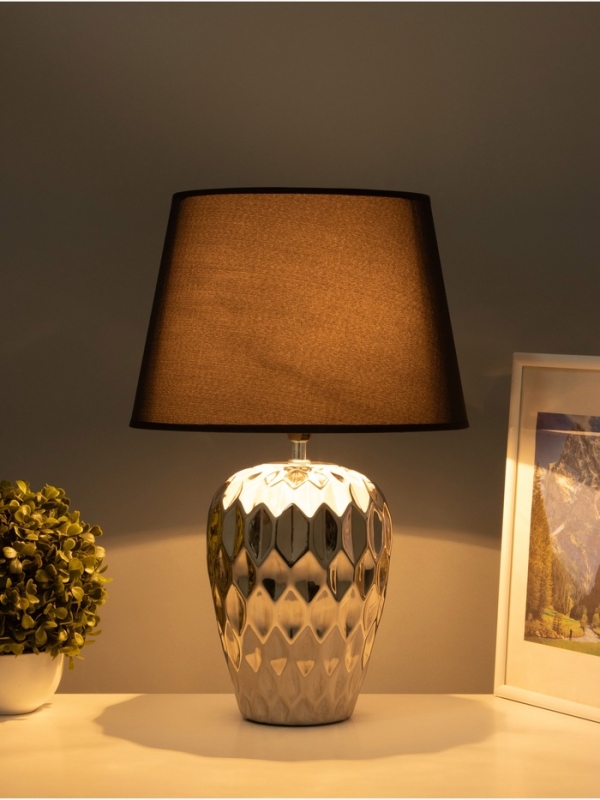 Настольная лампа "Лерой" 1х15Вт Е14 серебро 30х30х45см