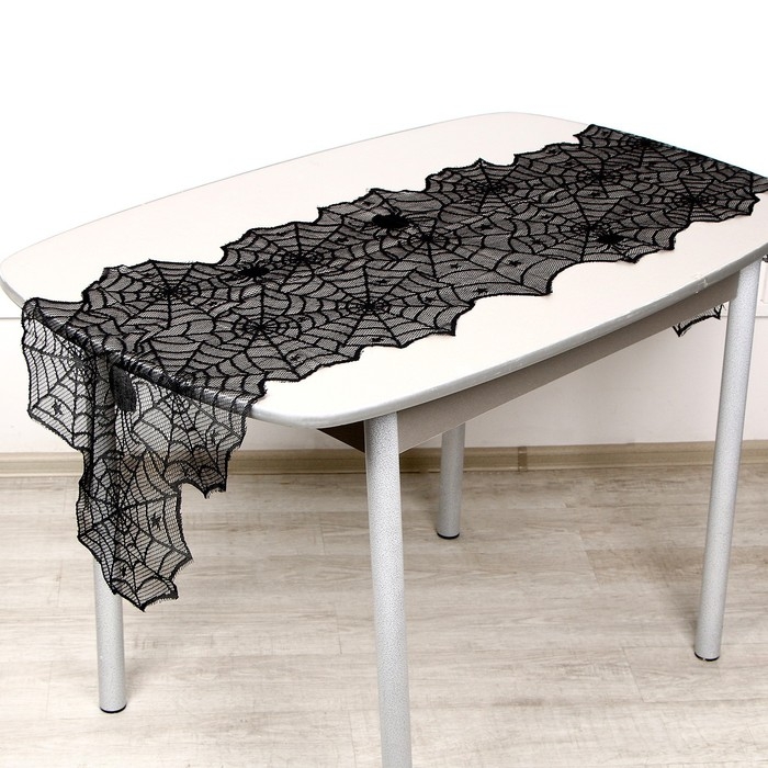 Скатерть дорожка на стол &laquo;Паутина&raquo;, на Хэллоуин