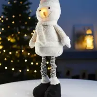 Фигура текстиль &laquo;Снеговик&raquo; 55-84 см, телеск-е ножки, 1LED, LR1130х3 (в компл.), Т/БЕЛЫЙ
