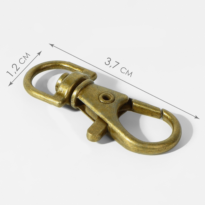 Карабин металлический, 37 × 12 мм / 9 × 1,7 мм, 10 шт, цвет бронзовый Карабин металлический, 37 × 12 мм / 9 × 1,7 мм, 10 шт, цвет бронзовый