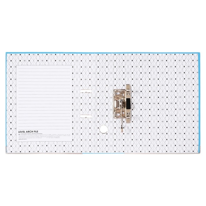 Папка-регистратор А4, 50 мм, Calligrata, ПВХ, тиснение "лен", металлическая окантовка, карман на корешок, собранная, голубая, микс