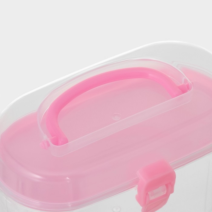 Органайзер для хранения со вставкой, 12×7,5×7,5 см, цвет розовый Органайзер для хранения со вставкой, 12×7,5×7,5 см, цвет розовый