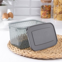 Контейнер для заморозки и хранения продуктов &laquo;Кристалл&raquo;, 1,7 л, 18&times;12,5&times;11 см, прозрачный, крышка серая