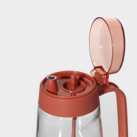 Бутылка стеклянная для масла с кисточкой Доляна &laquo;Коралл&raquo;, 600 мл, 8,5&times;7&times;18 см