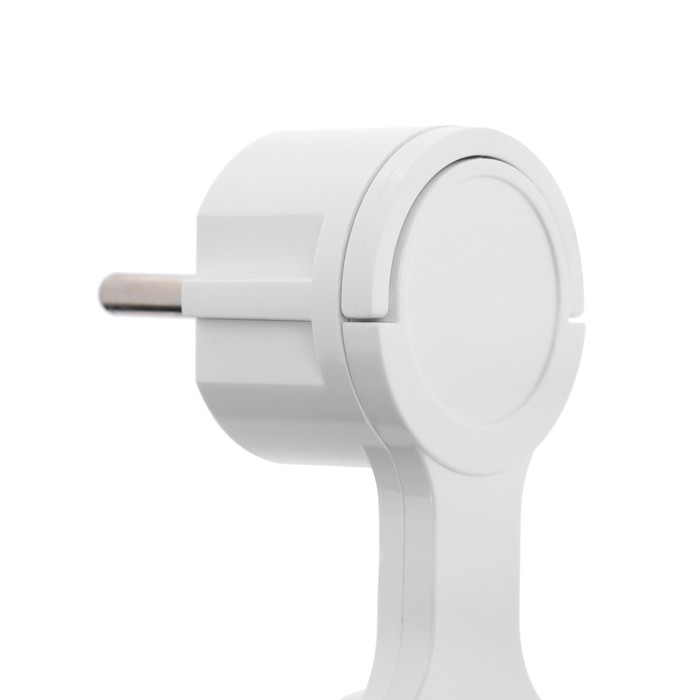 Вилка плоская, за шкаф, 16А, с з/к, 220 В, белая