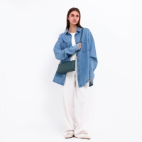 Сумка женская кросс-боди на молнии, цвет зелёный