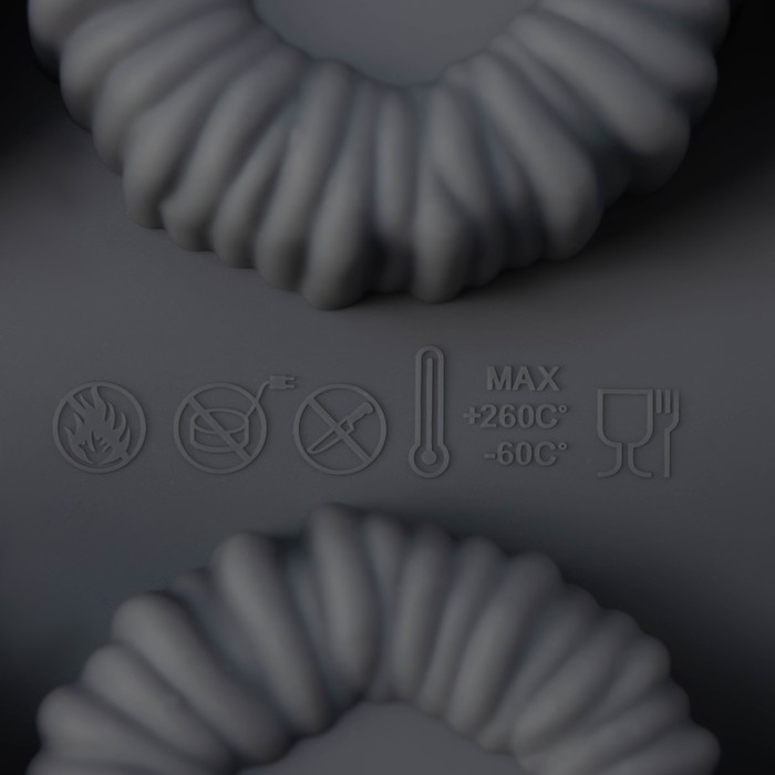 Форма для выпечки и муссовых десертов KONFINETTA &laquo;Шарлотт&raquo;, силикон, 27,5&times;17,5&times;2,5 см, 12 ячеек (5&times;2,5 см), цвет серый