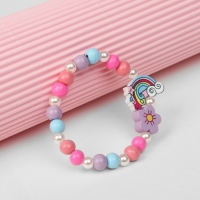 Браслет детский &laquo;Выбражулька&raquo; радуга кудрявая и цветок, цветной