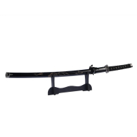 Сувенирное оружие &laquo;Катана на подставке&raquo;, чёрные ножны с резным драконом, рукоять микс 100см