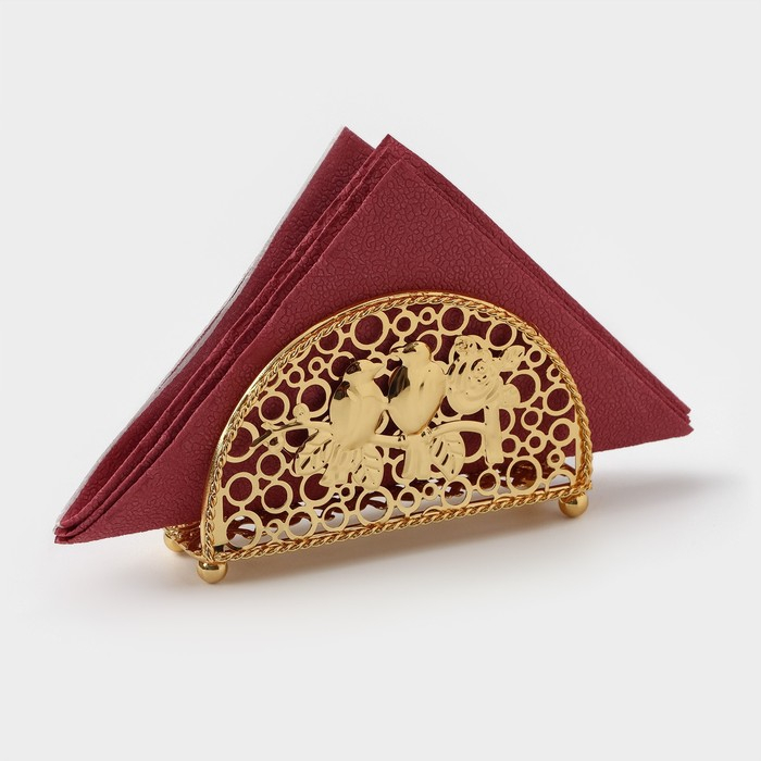 Салфетница декоративная &laquo;Птицы&raquo;, 15&times;4&times;8,5 см, цвет золотой