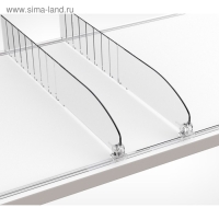 Пластиковый разделитель без ограничителя, 185-385&times;20&times;60 мм, прозрачный