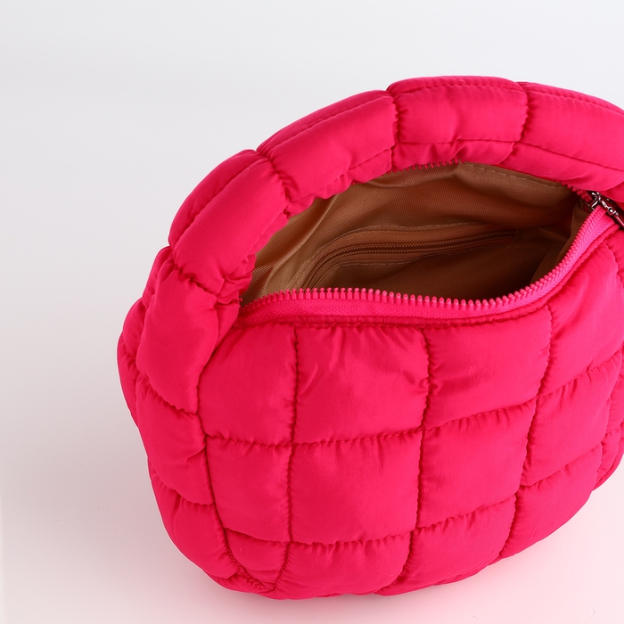 Сумка молодёжная на молнии, цвет розовый