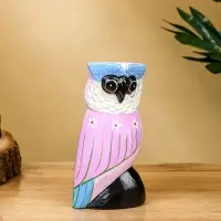 Набор сувенирный &laquo;Совы&raquo;, h=17 см, h=14.5 см, h=11 см, дерево, сиреневый