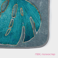 Коврики для ванной и туалета Доляна &laquo;Тропический&raquo;, 3 шт: 50&times;80 см, 50&times;40 см, 40&times;43 см