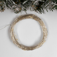 Гирлянда &laquo;Нить&raquo; 10 м роса, IP20, серебристая нить, 100 LED, свечение тёплое белое, 12 В