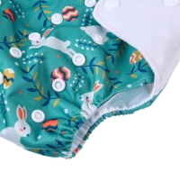 Многоразовый подгузник &laquo;Зайка&raquo;, 3-15 кг, цвет зеленый, Крошка Я