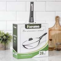 Сковорода &laquo;Гранит ВОК&raquo;, d=28 см, съёмная ручка, стеклянная крышка, антипригарное покрытие, цвет серый