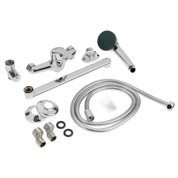 Смеситель для ванны ZEIN Z0252, картридж керамика 35 мм, с душевым набором, хром