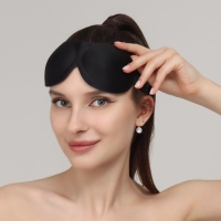 Маска для сна 3D, на липучке, 22,5 &times; 9 см, цвет чёрный