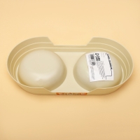 Миска пластиковая двойная "Дуэт", 24 х 12,5 х 4,5 см, зелёная