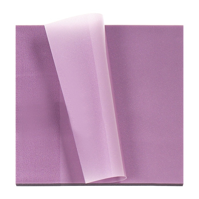 Блок с липким краем 76мм х 76мм 50л пластик прозрачный фиолетовый перламутр